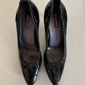 Prada Black Nappa Sport B Calzature Donna Elastic Top Cone Heel - size 38